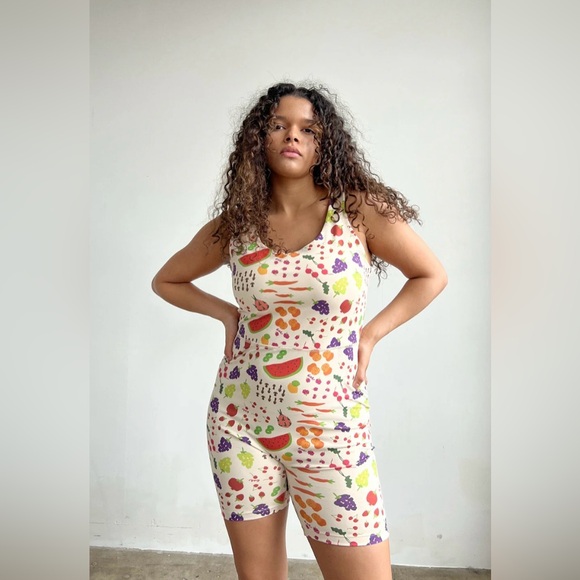 Mate The Label x Lisa Says Gah Organic Stretch Printed Unitard Size XL NWT - Picture 1 of 7